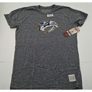 Nashville Predators Retro Brand Gray Textured Tribeblend Women's T-Shirt, NWT